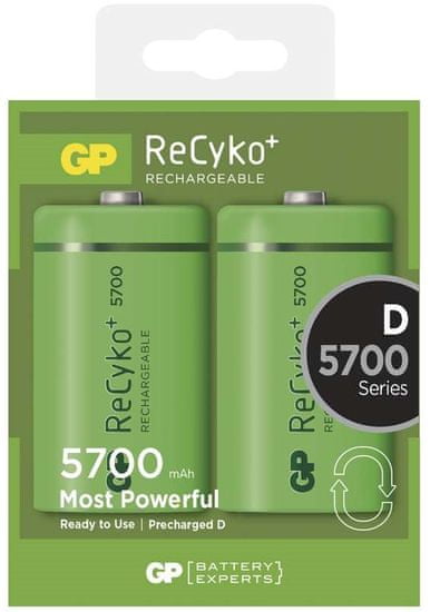 GP Nabíjecí baterie GP ReCyko+ (D), 2 ks