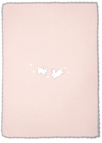 Mamas&Papas Pletená deka Králíčci, růžová