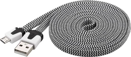 PremiumCord Micro-USB kabel (2.0; 2m), černá/bílá