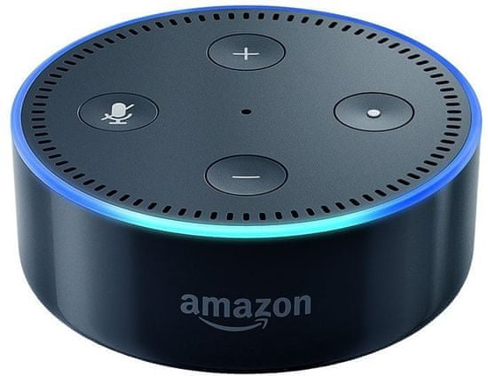 Amazon Echo DOT black - reproduktor s umělou inteligencí, (EU distribuce) + redukce EU