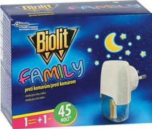 Biolit Family Elektrický proti komárům s tekutou náplní 2x45 nocí