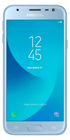 Samsung Galaxy J3 Duos, J330, Dual SIM, stříbrno-modrý