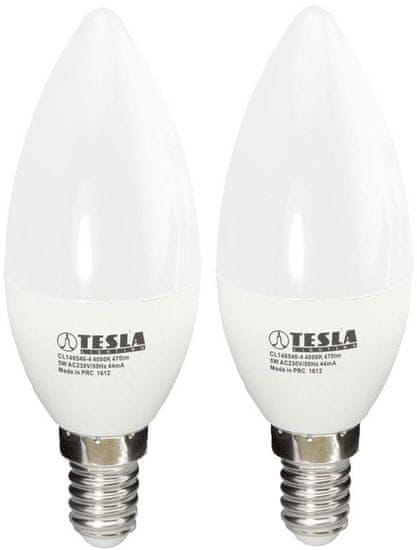 Tesla Lighting LED žárovka CANDLE svíčka, E14, 5,5W 2pack