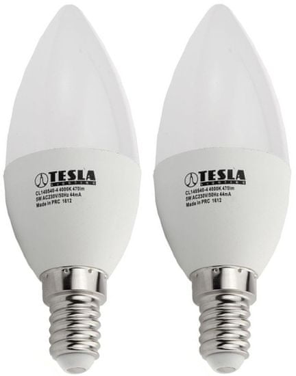 Tesla Lighting LED žárovka CANDLE svíčka, E14, 5W 2pack