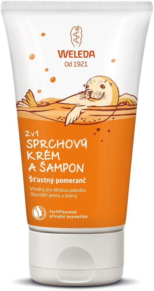 Levně Weleda 2v1 Sprchový krém a šampon Šťastný pomeranč 150ml
