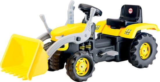 DOLU Velký šlapací traktor s rypadlem - žlutý