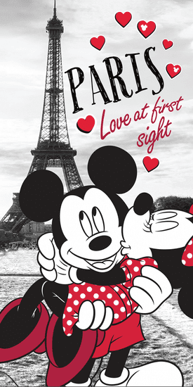 Jerry Fabrics Osuška Mickey a Minnie v Paříži 70x140 cm