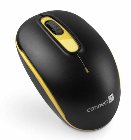 Connect IT bezdrátová optická myš, žlutá (CMO-1000-YL)