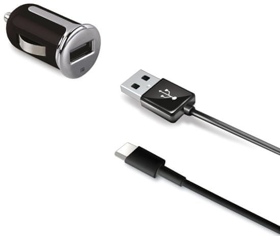 Celly Autonabíječka + USB-C kabel, černá - použité