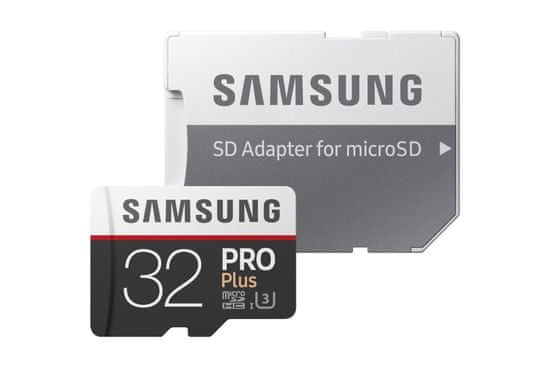 Samsung micro SDHC 32GB PRO Plus + SD adaptér (MB-MD32GA/EU)