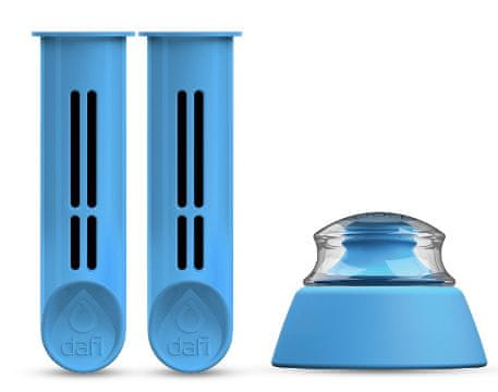 Levně DAFI Náhradní filtr 2 ks + víčko pro filtrační láhev modrá