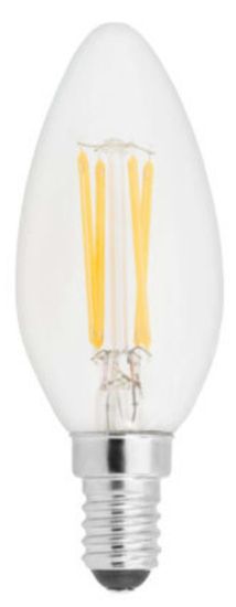 GE Lighting LED žárovka, Filament Deco Candle, E14 4W, teplá barva