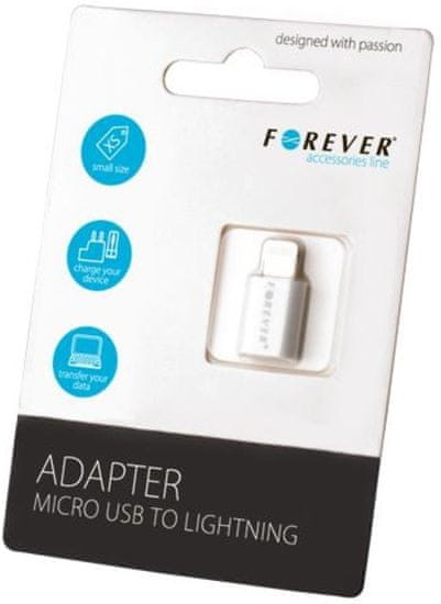 Forever Redukce (Micro-USB - Lightning), bílá