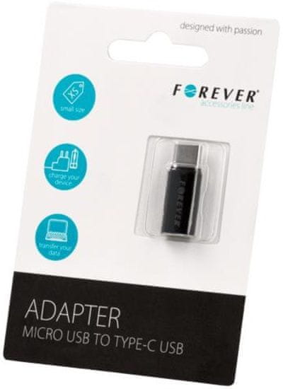 Forever Redukce (Micro-USB - USB-C Type), černá
