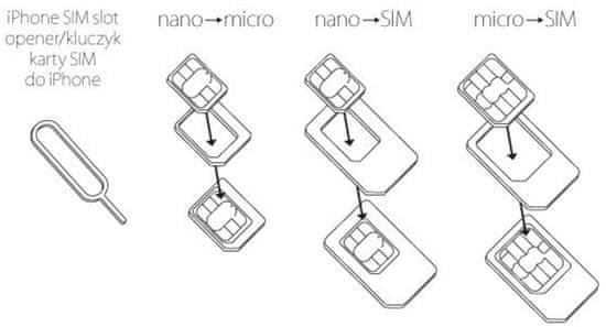 Forever SIM adaptér set (Micro SIM, Nano SIM) s aplikátorem