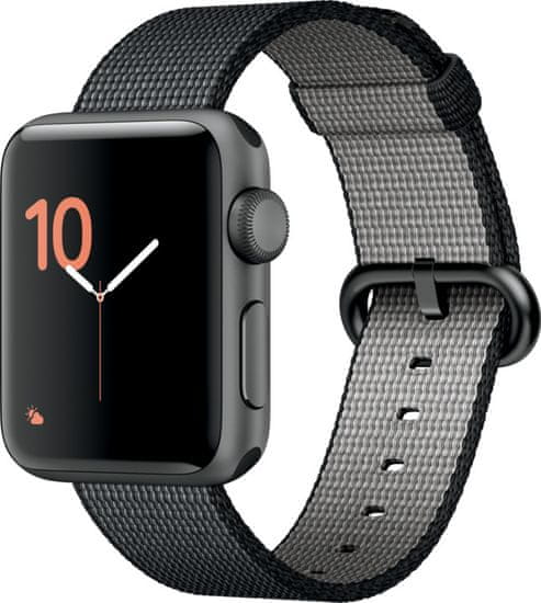 Apple Watch Series 2, 38mm Space Grey Aluminium Case with Black Woven Nylon Band