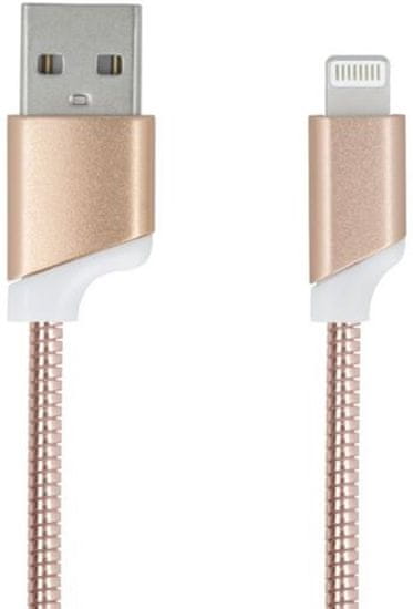 Forever Datový kabel pro Apple Iphone 5, metal růžová zlatá