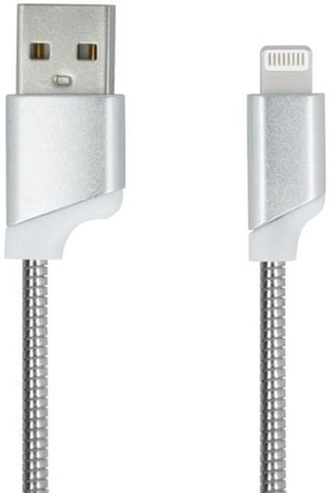 Forever Datový kabel pro Apple Iphone 5, metal stříbrná - zánovní