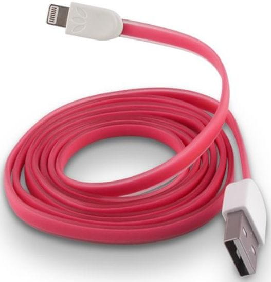 Forever Datový kabel pro Apple Iphone 5, silikonový, růžová