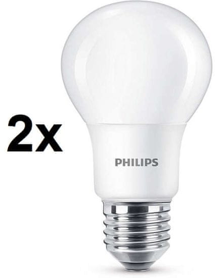 Philips CorePro LED žárovka 8 - 60W E27 teplá bílá, 2 ks