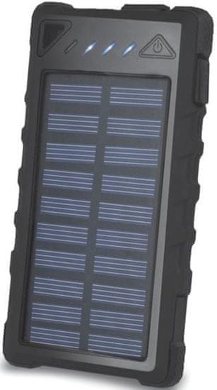 Forever Power banka (8 000 mAh; 2x USB), solární, černá - rozbaleno