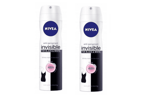 Nivea Antiperspirant ve spreji Invisible For Black & White Clear 150 ml 2 ks