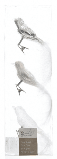 Kaemingk Dekorativní ozdoby ptáčci, bílá 3 ks