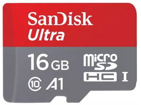 SanDisk microSDHC Ultra 16GB 98MB/s UHS-I + SD adaptér (SDSQUAR-016G-GN6MA) - rozbaleno