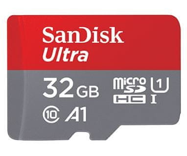 SanDisk microSDHC Ultra 32GB 98MB/s UHS-I + SD adaptér (SDSQUAR-032G-GN6MA)