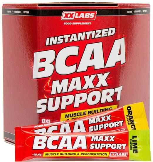 XXlabs BCAA Maxx Support 620g (60 sáčků) Pomeranč-Limetka