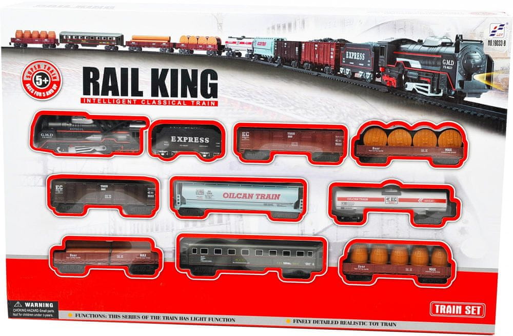 Levně Mac Toys Vlaková sada větší- Rail King - rozbaleno