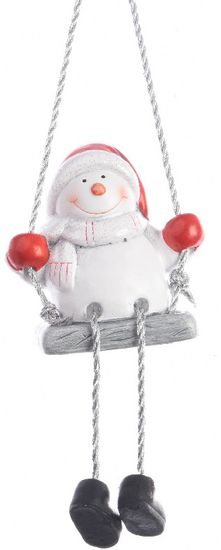 Kaemingk Vánoční závěsná figurka sněhulák na houpačce