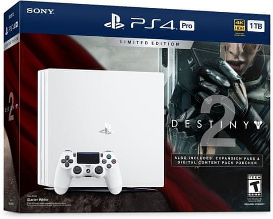 Sony PlayStation 4 Pro - 1TB, bílá + Destiny 2