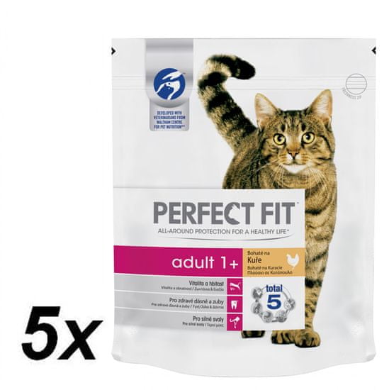 Perfect fit granule kuřecí pro dospělé kočky 5x750 g