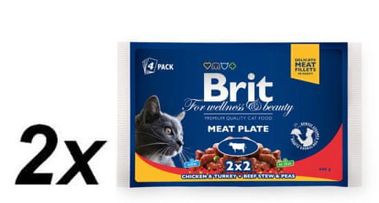 Brit Premium Cat Pouches Meat Plate 2x400g
