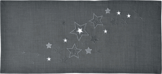 Sander středový pás Line of Stars 50x150 cm, šedá