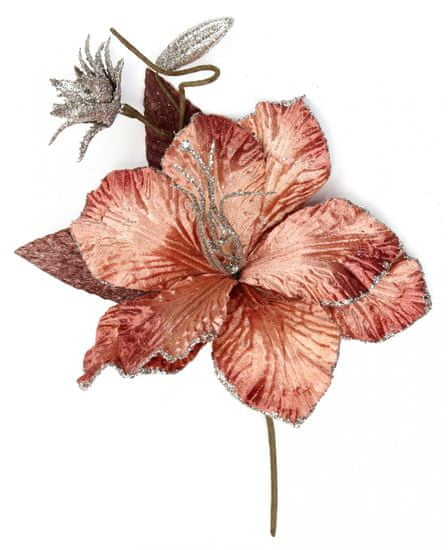 Seizis Květ starorůžový se třpytem, 34cm, 4ks