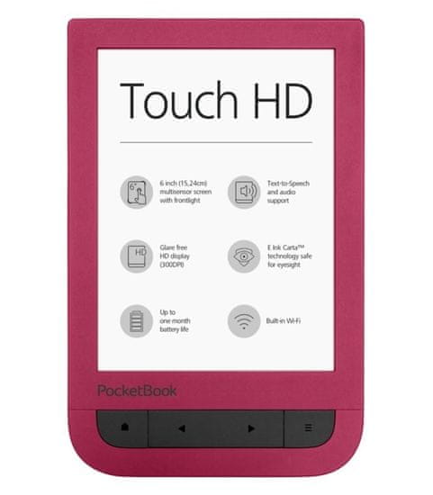 PocketBook 631 Touch HD červený - rozbaleno