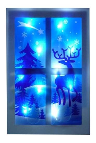 Seizis Dekorační okno rovné s 10LED žárovkami modré