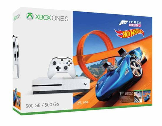 Microsoft Xbox One S 500GB + Forza Horizon 3 + Hot Wheels DLC