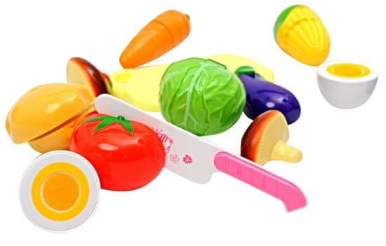 Mac Toys Set potravin na suchý zip - růžová