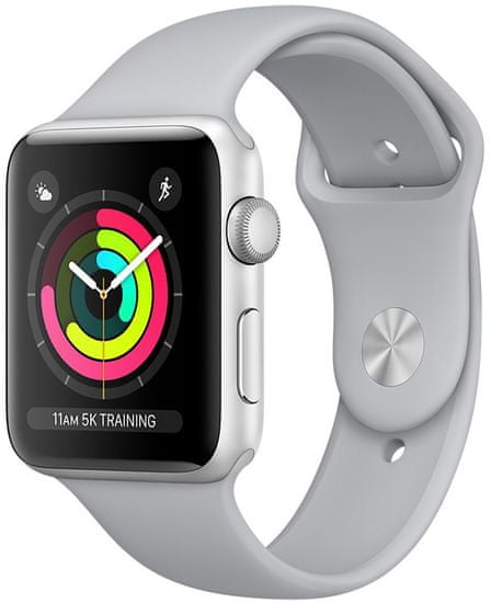 Apple Watch Series 3 GPS, 42mm Silver Aluminium Case with Fog Sport Band