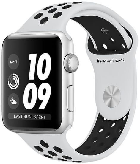 Apple Watch Series 3 Nike+ GPS, 38mm Silver Aluminium Case with Pure Platinum/Black Nike Sport Band