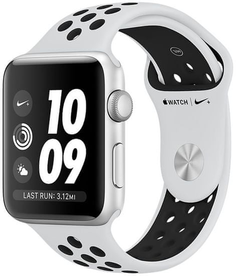 Apple Watch Series 3 Nike+ GPS, 42mm Silver Aluminium Case with Pure Platinum/Black Nike Sport Band