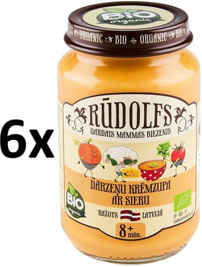 RUDOLFS Bio Pyré krémová polévka zelenina + sýr - 6x190 g