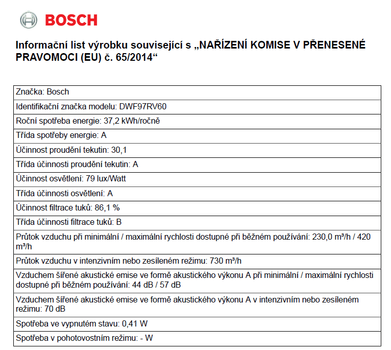 Bosch DWF97RV60 komínová digestoř - zánovní
