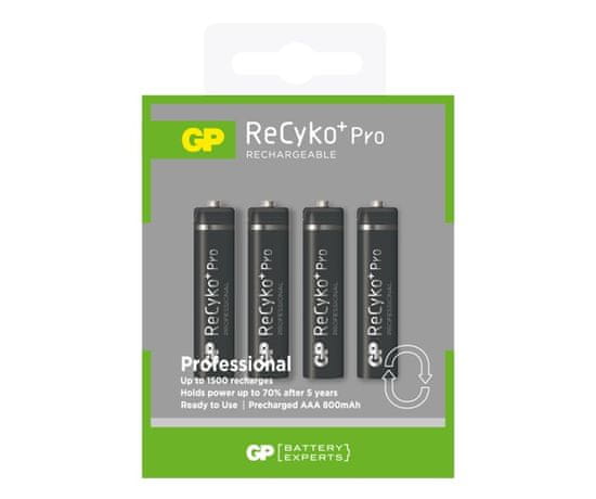 GP ReCyko+ Pro series AAA, nabíjecí, 800 mAh, 4 ks + USB nabíječka