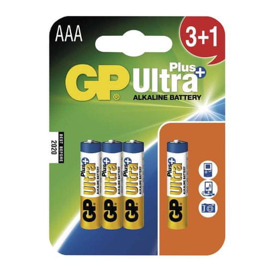 GP Ultra plus, alkalická AAA, 3+1 ks