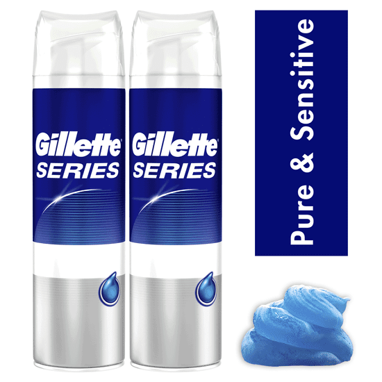 Gillette Series Pure & Sensitive Pánský gel na holení 2 x 200 ml