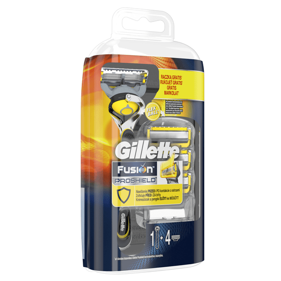 Gillette Fusion ProShield Pánský holicí strojek s technologií FlexBall + holicí hlavice 4 ks